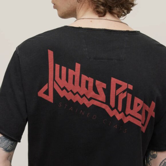 John Varvatos Mens' Judas Priest Raw Edge Graphic Tee Size XL - Picture 2 of 5
